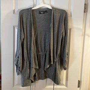 Draped front open cardigan